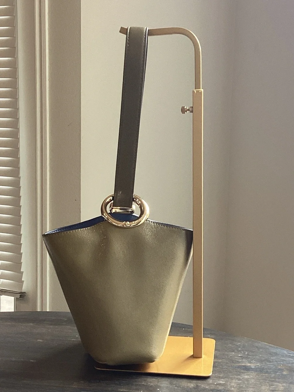 Kate Spade Halo Dried Thyme Glazed Leather Mini Bucket Bag